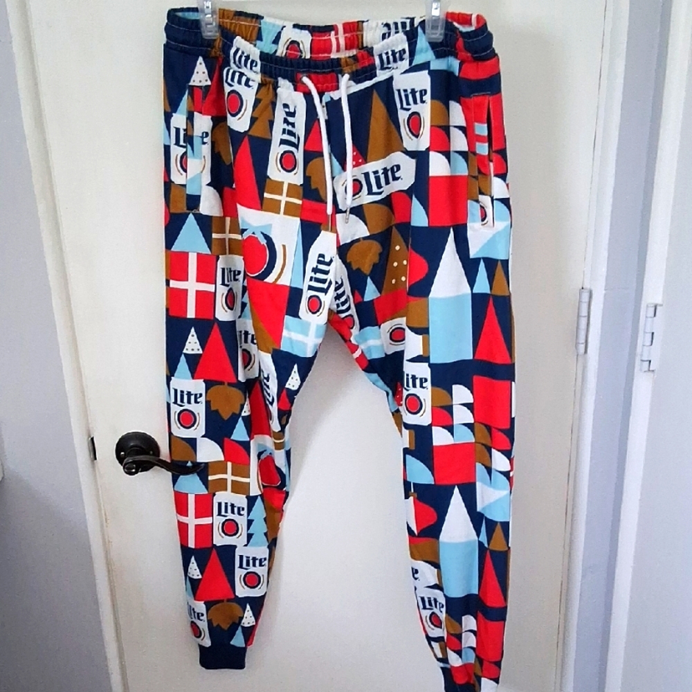 Miller Lite BEER Xmas Sweats /Jogger Size Mens L